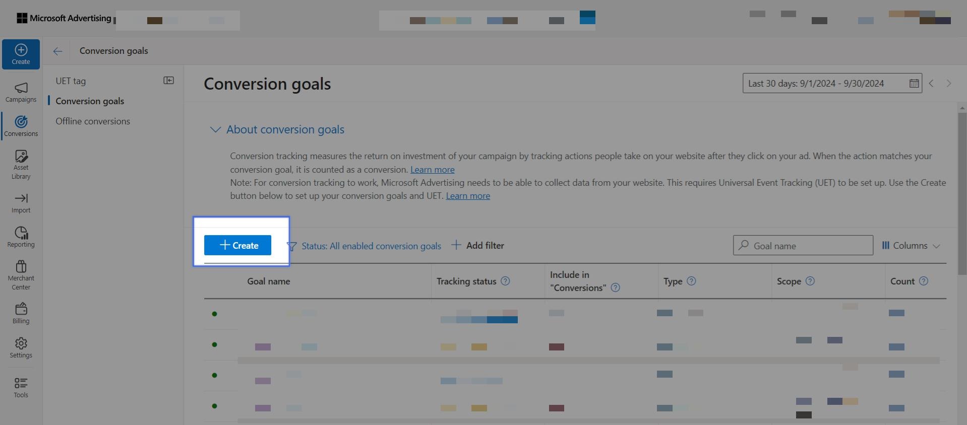  Create conversion goal