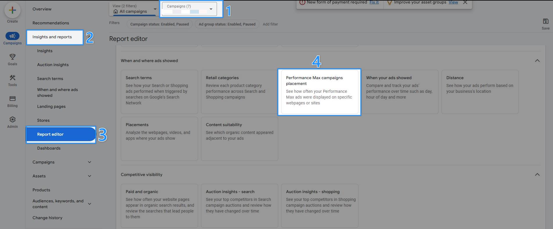 Performance Max Campaign Placement in Google Ads
