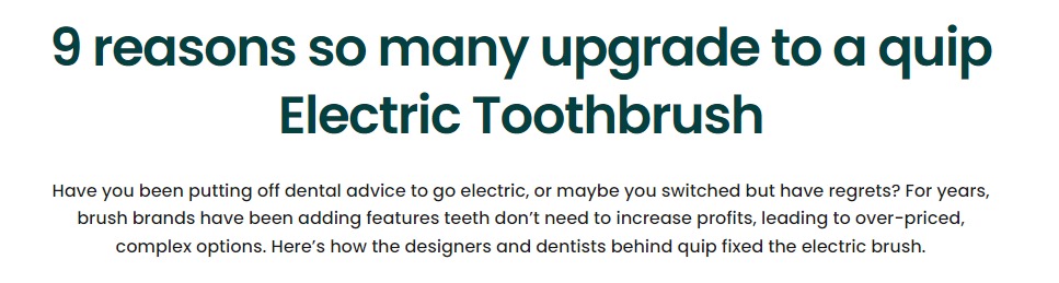 electric toothbrush advertorial