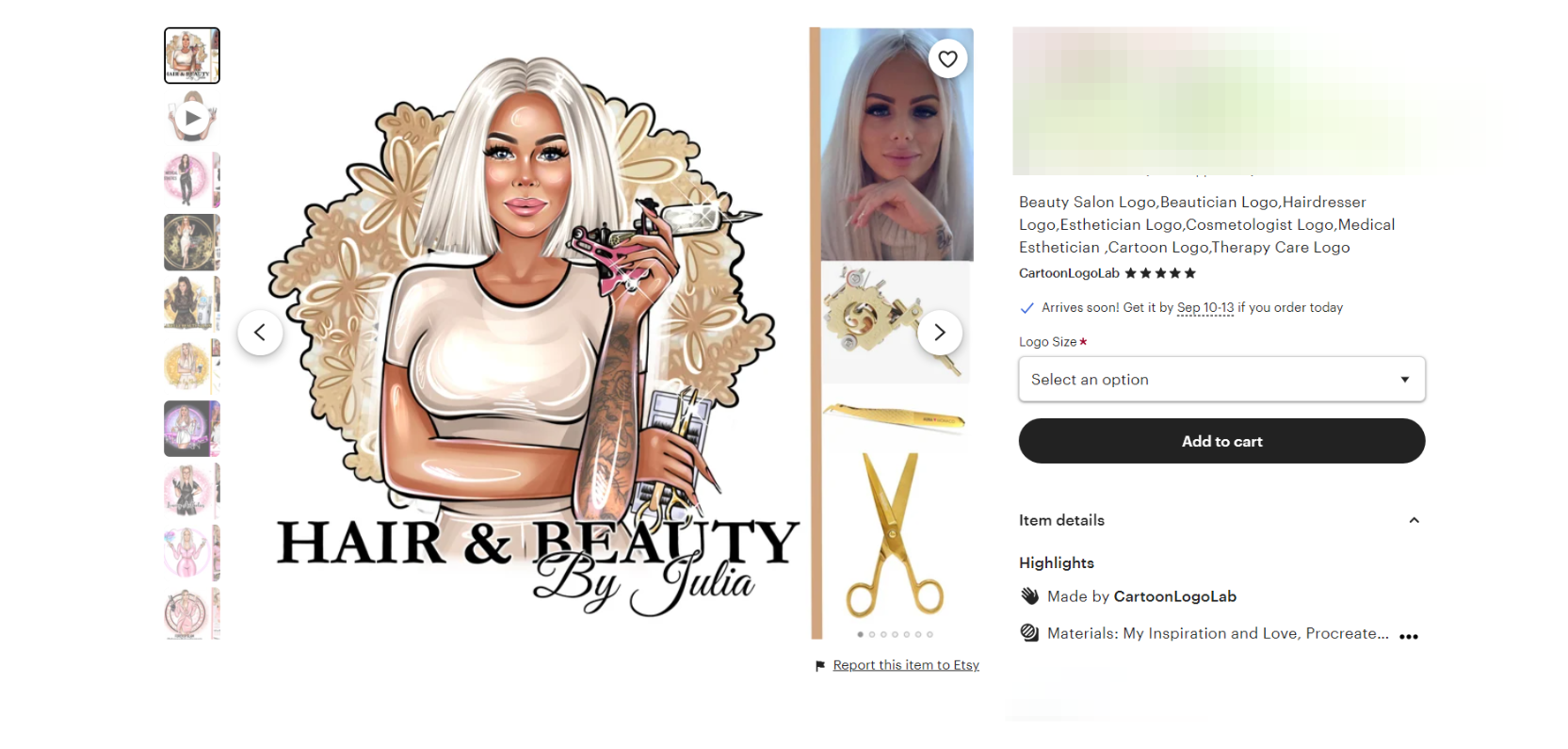 Top-Selling Digital Artworks & Prints on Etsy-product-beauty-saloon-logo