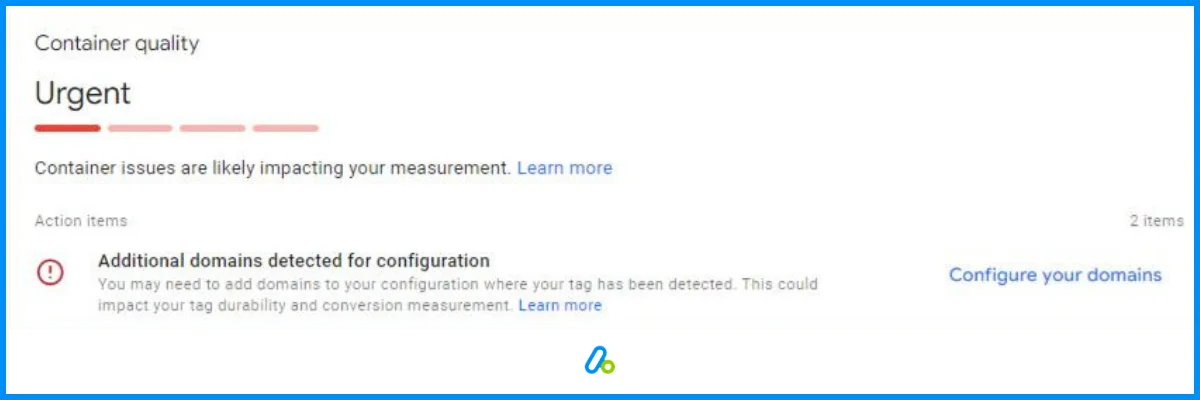 Additional Domains Detected For Configuration warning message