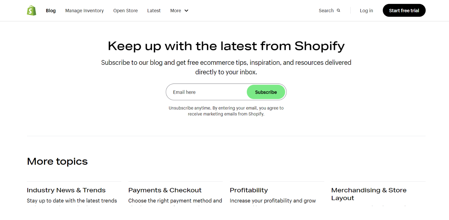top ecommerce newsletters shopify