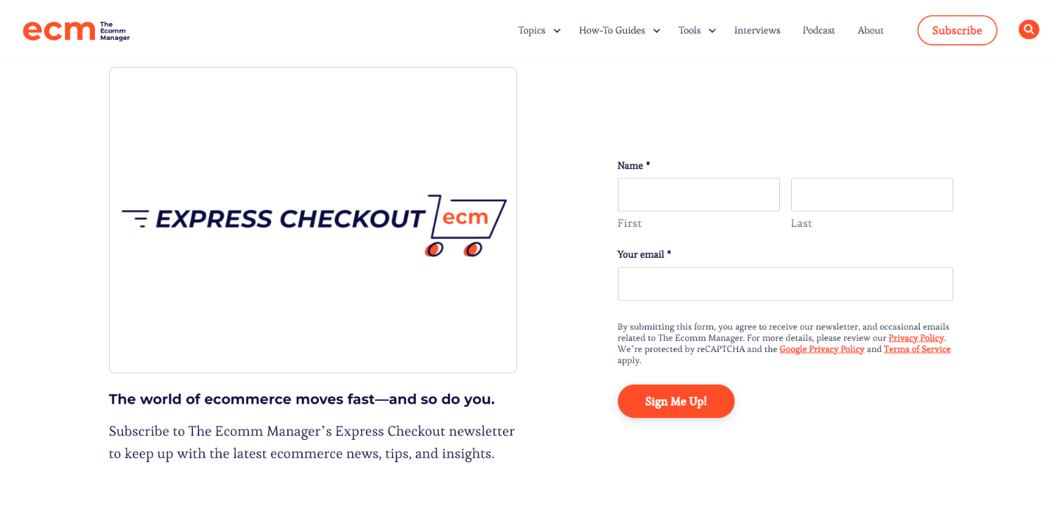 top ecommerce newsletters the ecomm manager