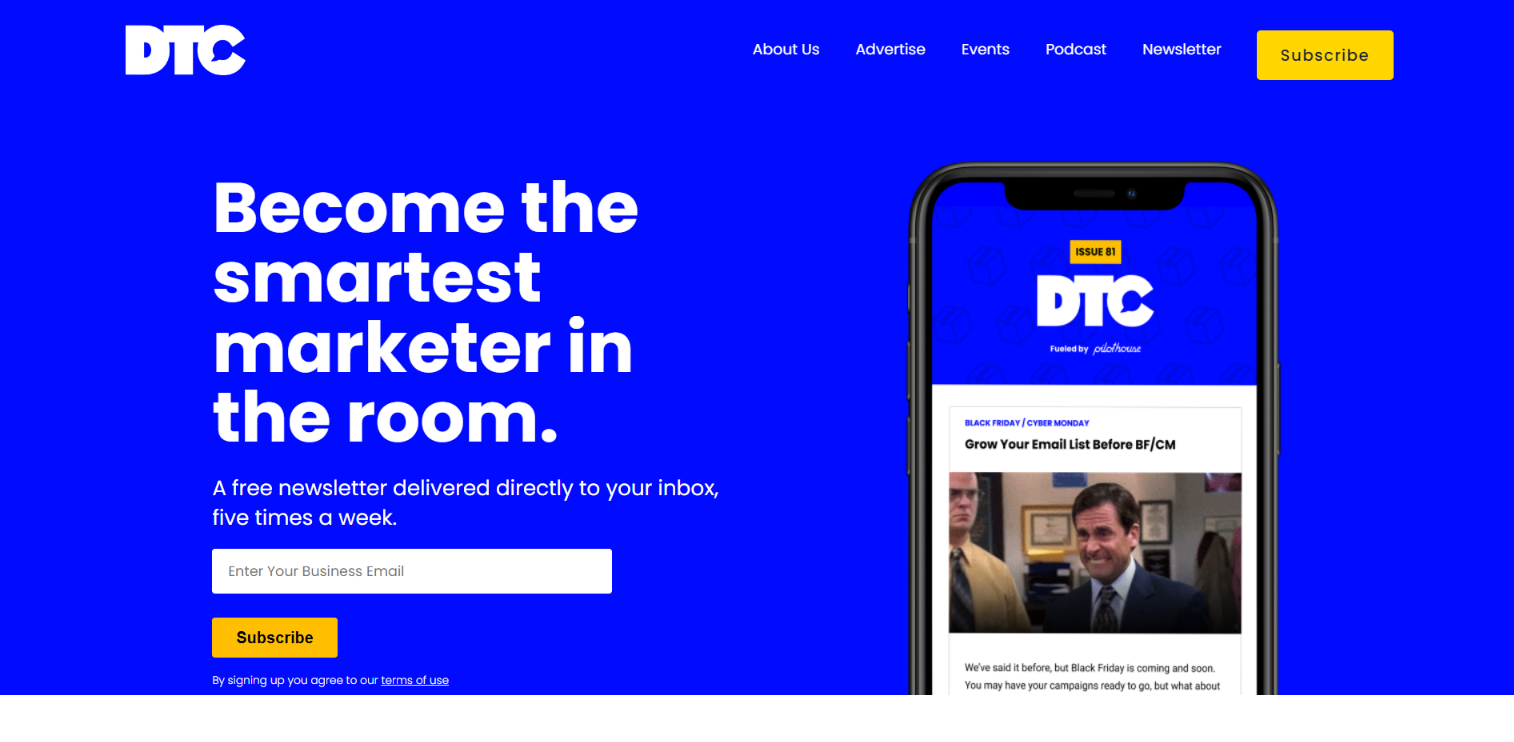 top ecommerce newsletters dtc