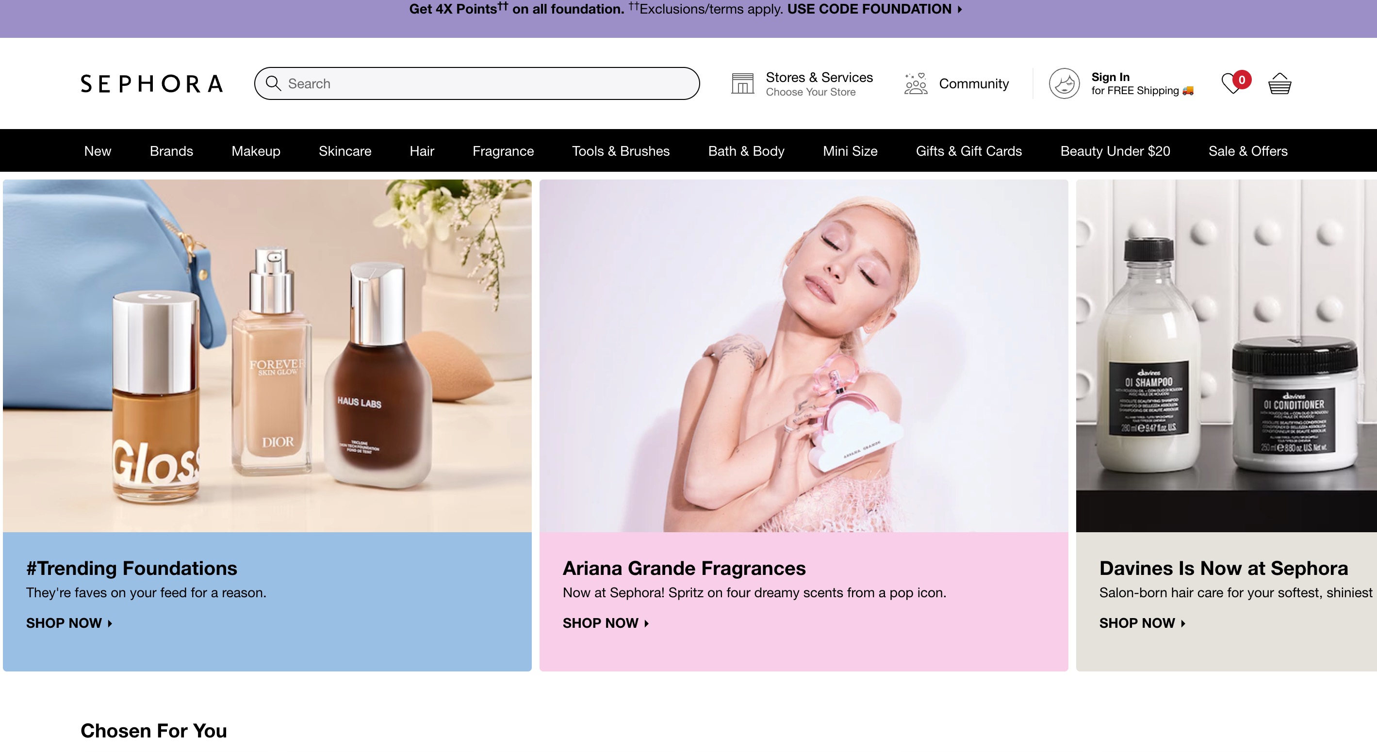 sephora homepage