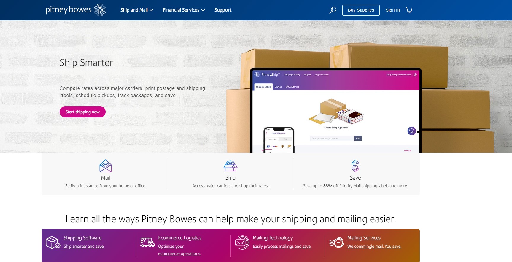 Pitney Bowes Parcel Courier in the US