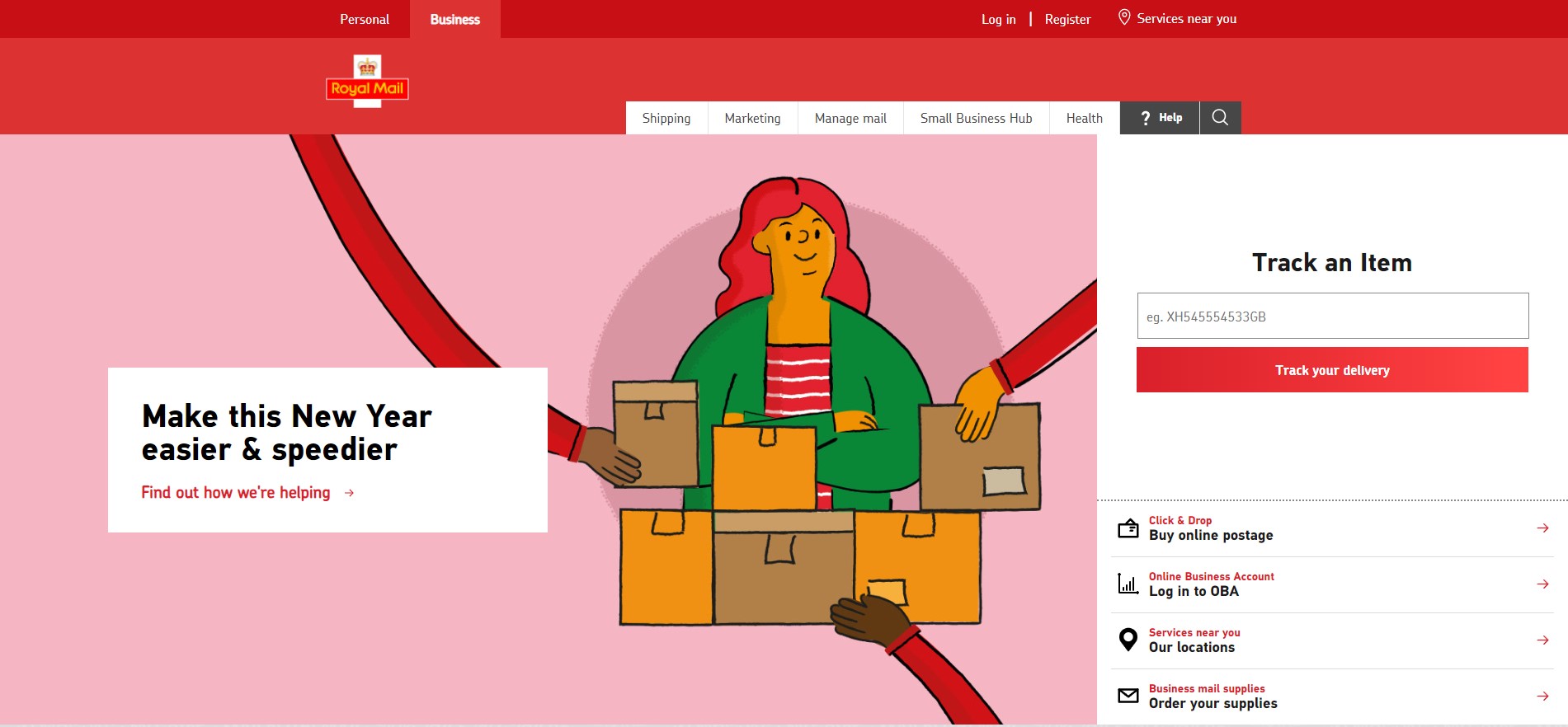 Royal Mail Parcel Courier in the UK