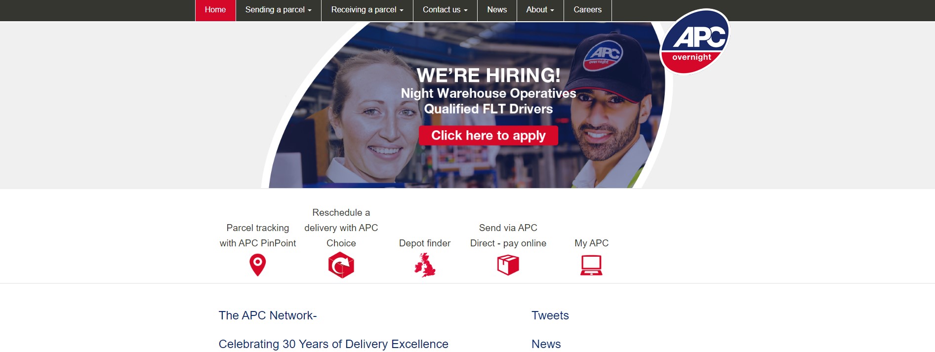 APC Overnight Parcel Courier Services in the UK