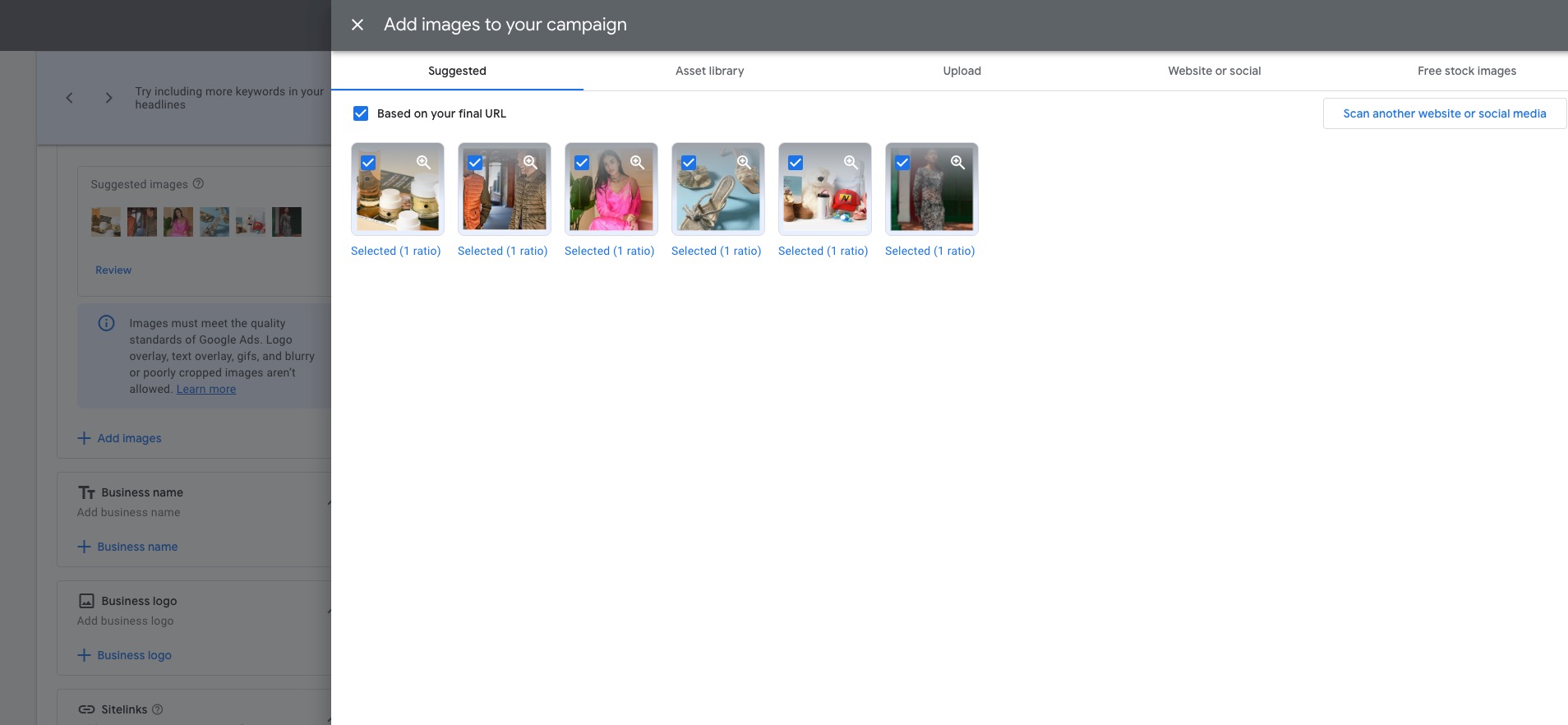 Google AI Image Suggestions for Search Ads