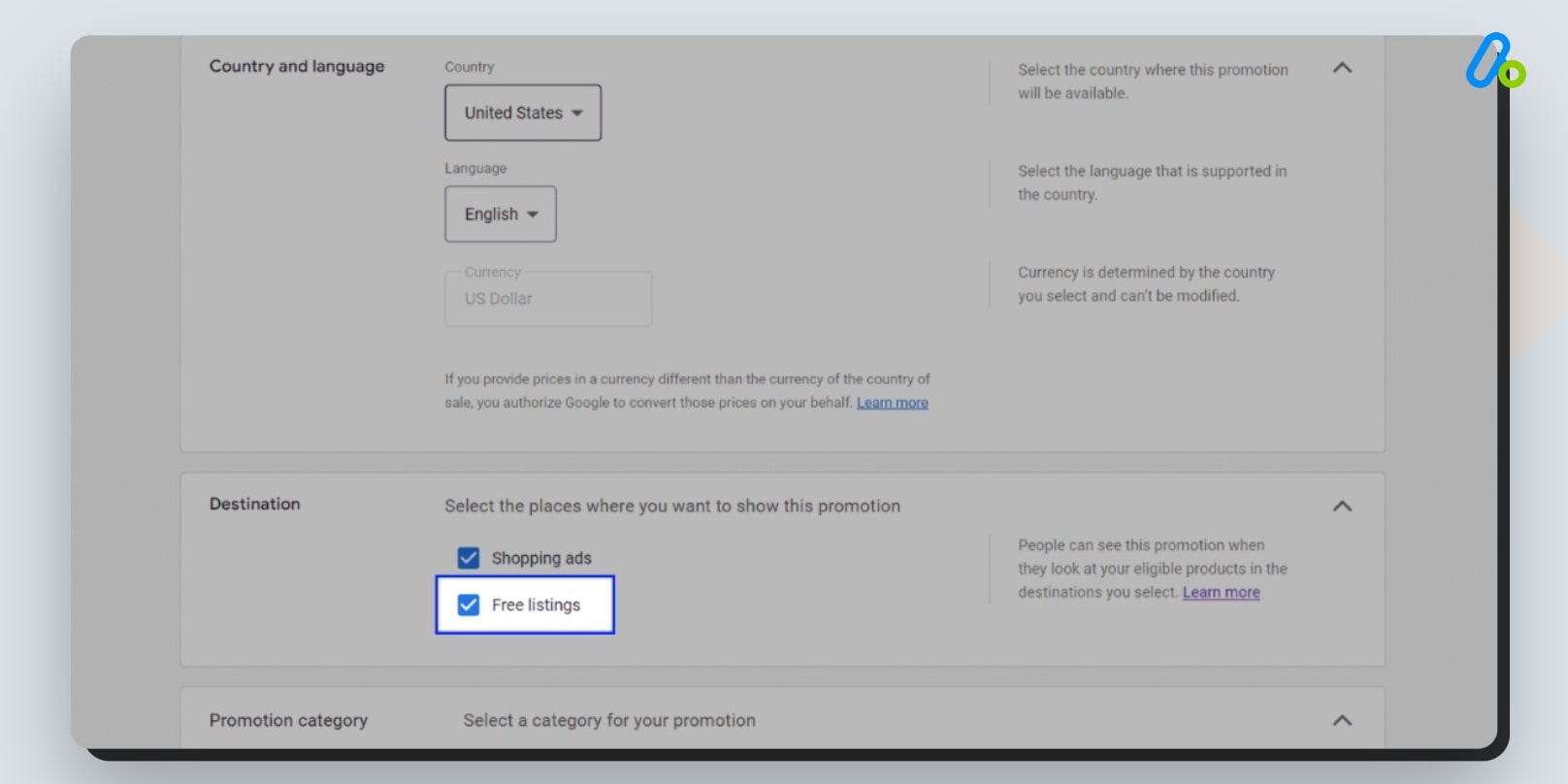 Setting Up Promotions - Google Merchant Center