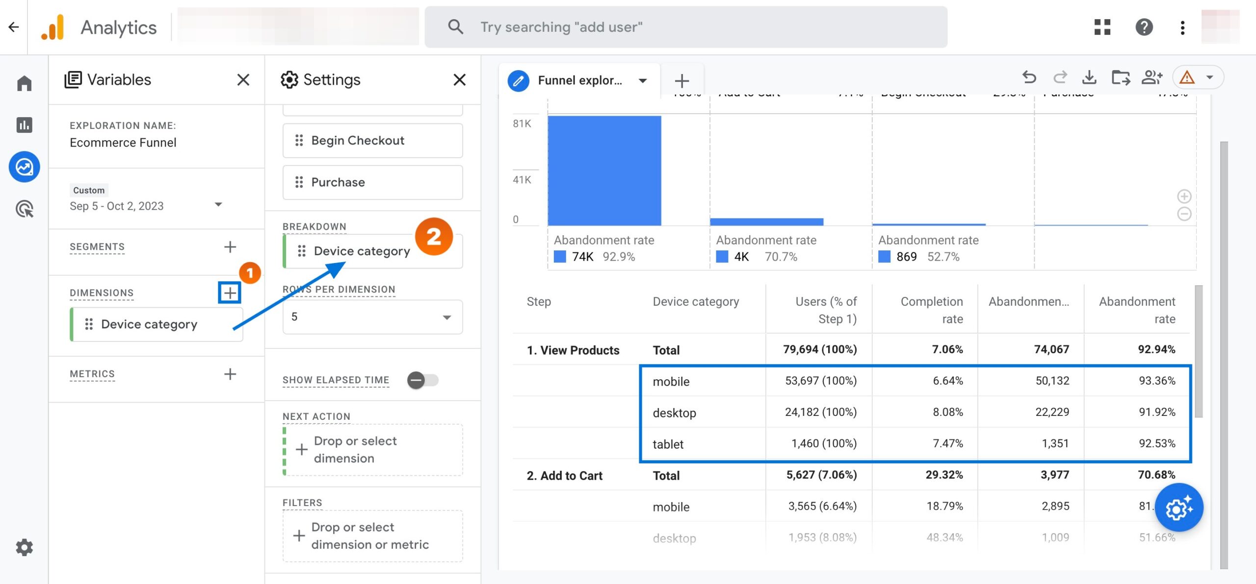 GA4 Ecommerce Funnels - Adding Dimensions