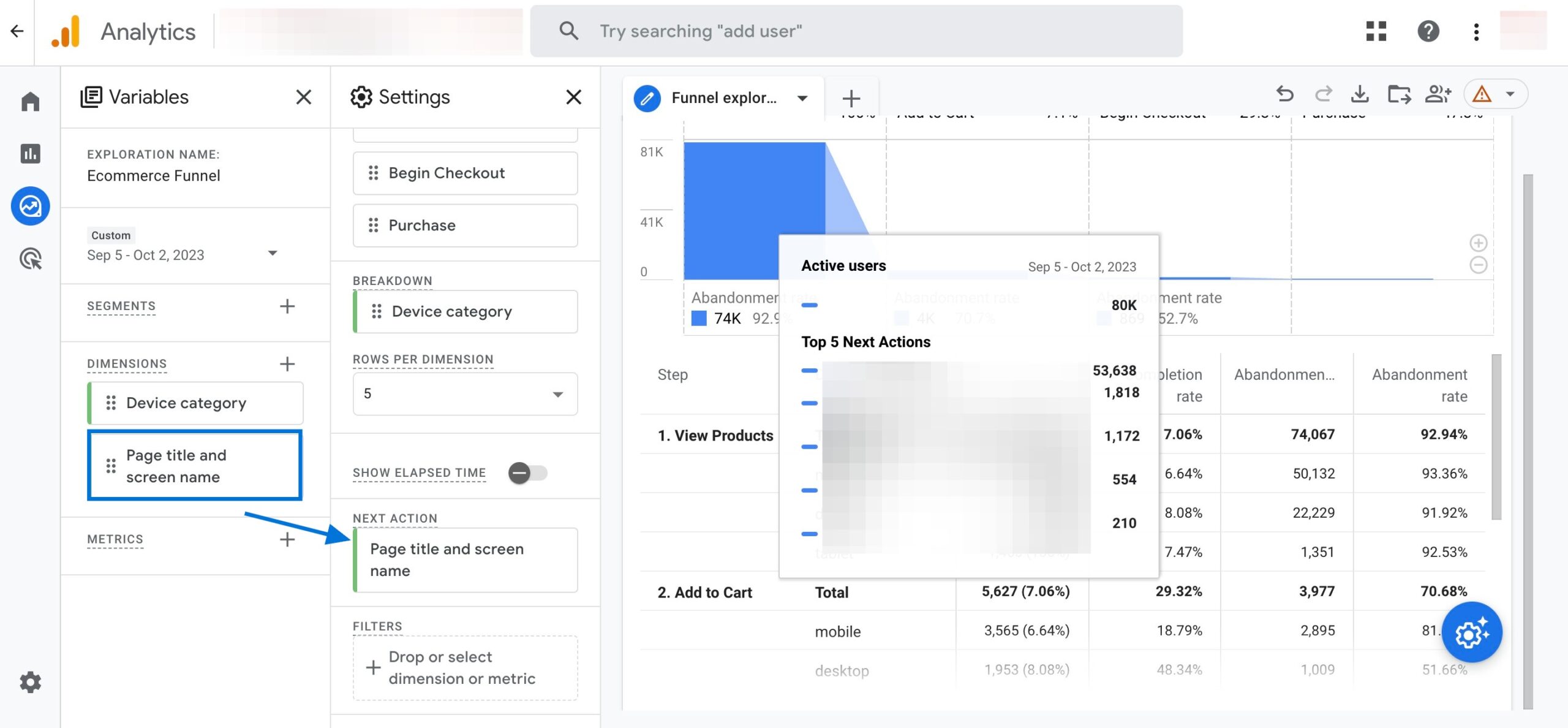 GA4 Ecommerce Funnel - Customization