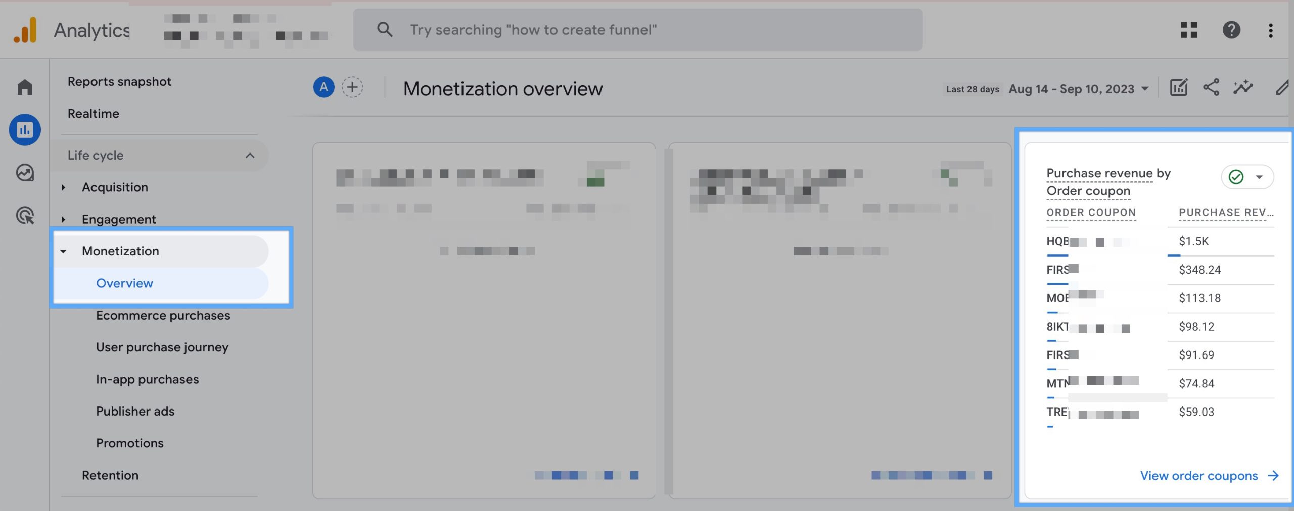Monetization Overview Report - GA4