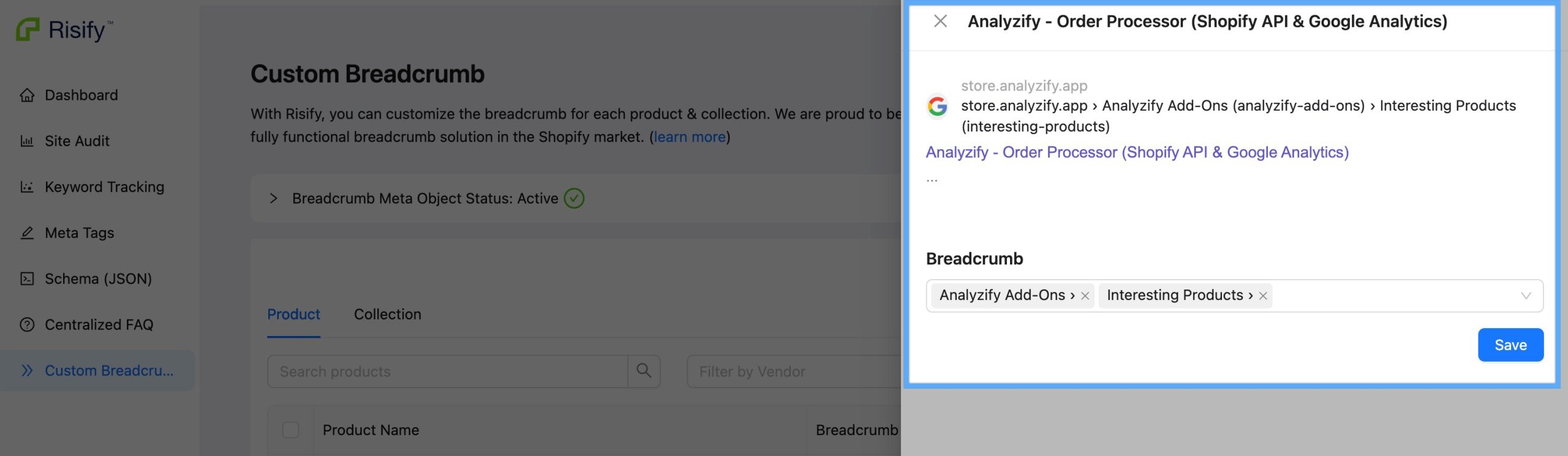 How to solve Breadcrumbs problem in Shopify product pages