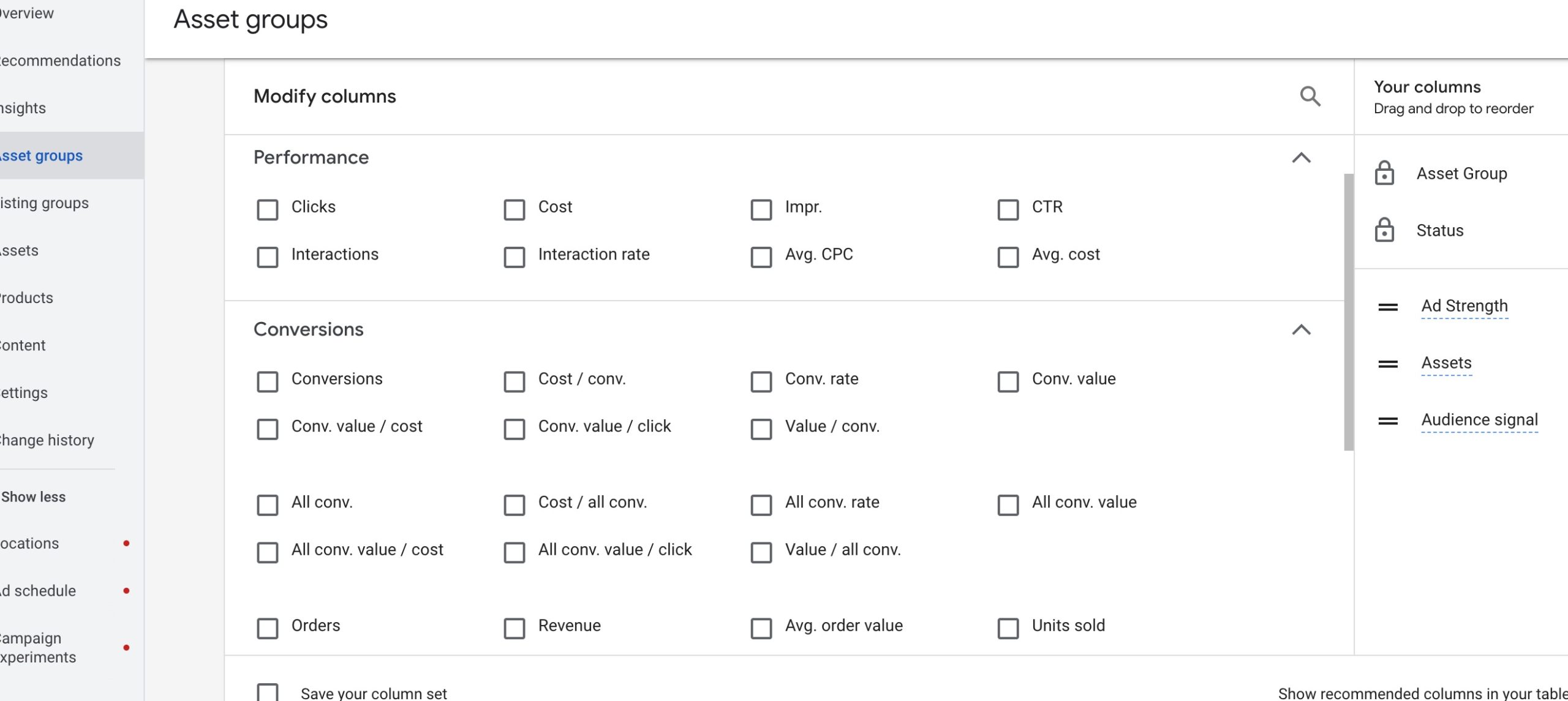 Modifying Asset Groups - Google Ads