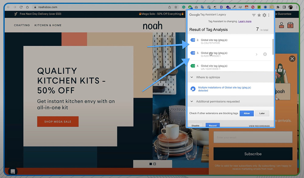 Shopify GA4 Debugging with Google Tag Assistant