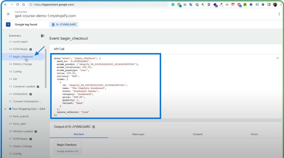Shopify GA4 Debug - Analytics Debugger Order Level Events