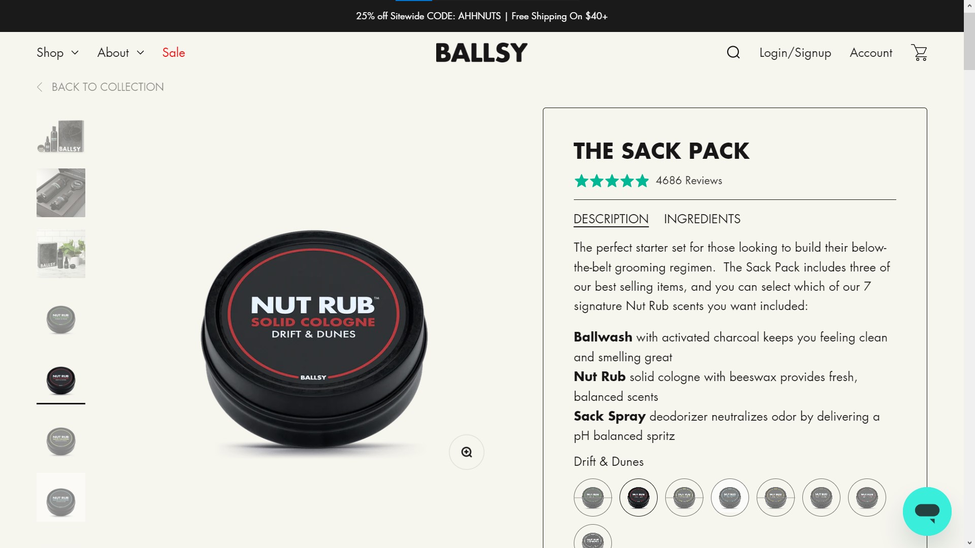 Ballsy product page