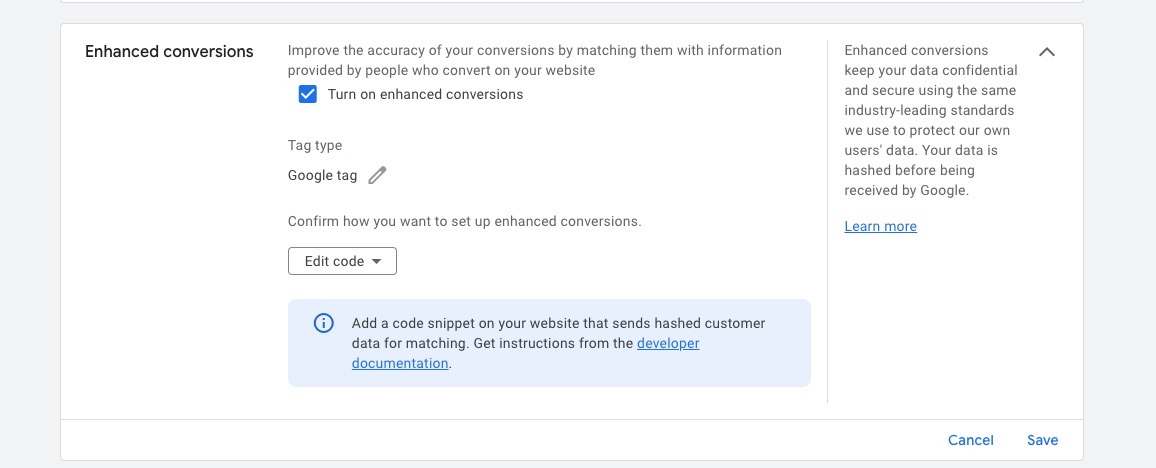 google-ads-enhanced-conversion-setup-on-shopify-editcode