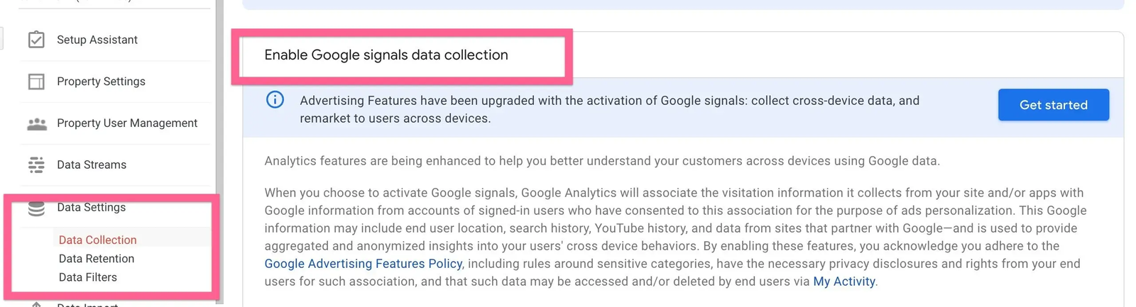 Google Signals on Google Analytics 4