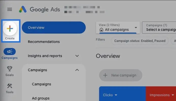 creating a new campaign in google ads