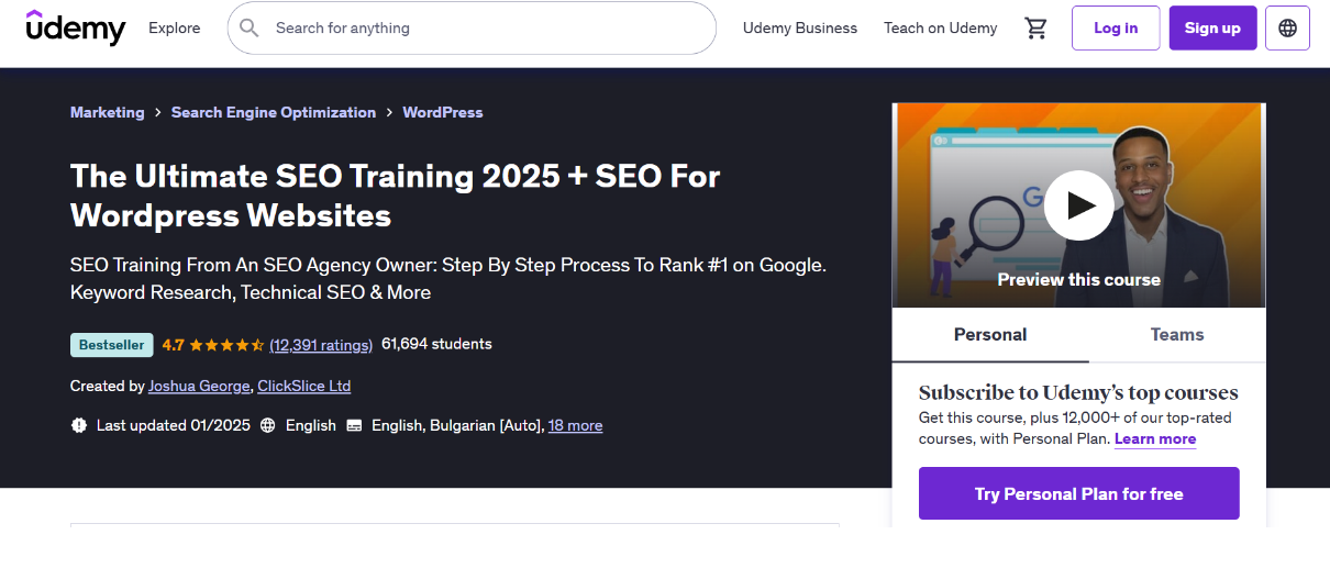best-seo-courses-in 2025-udemy-jashua