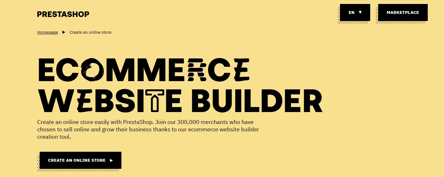 PrestaShop Ecommerce website builder