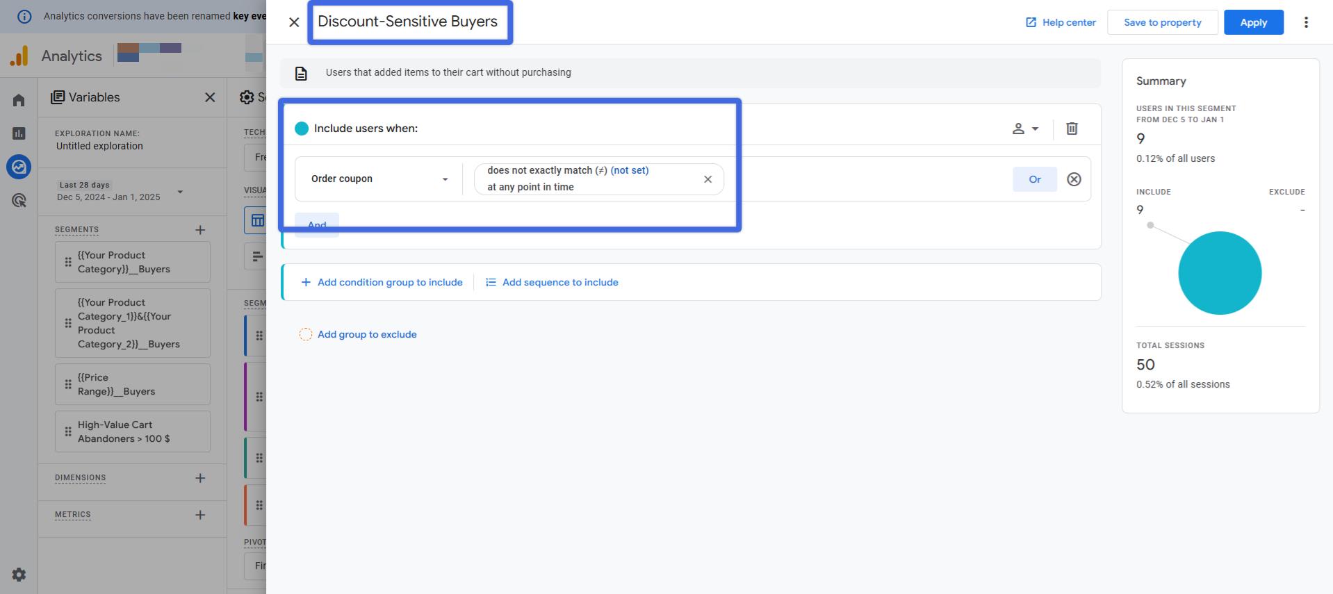 segments-in-ga4-Discount-Sensitive