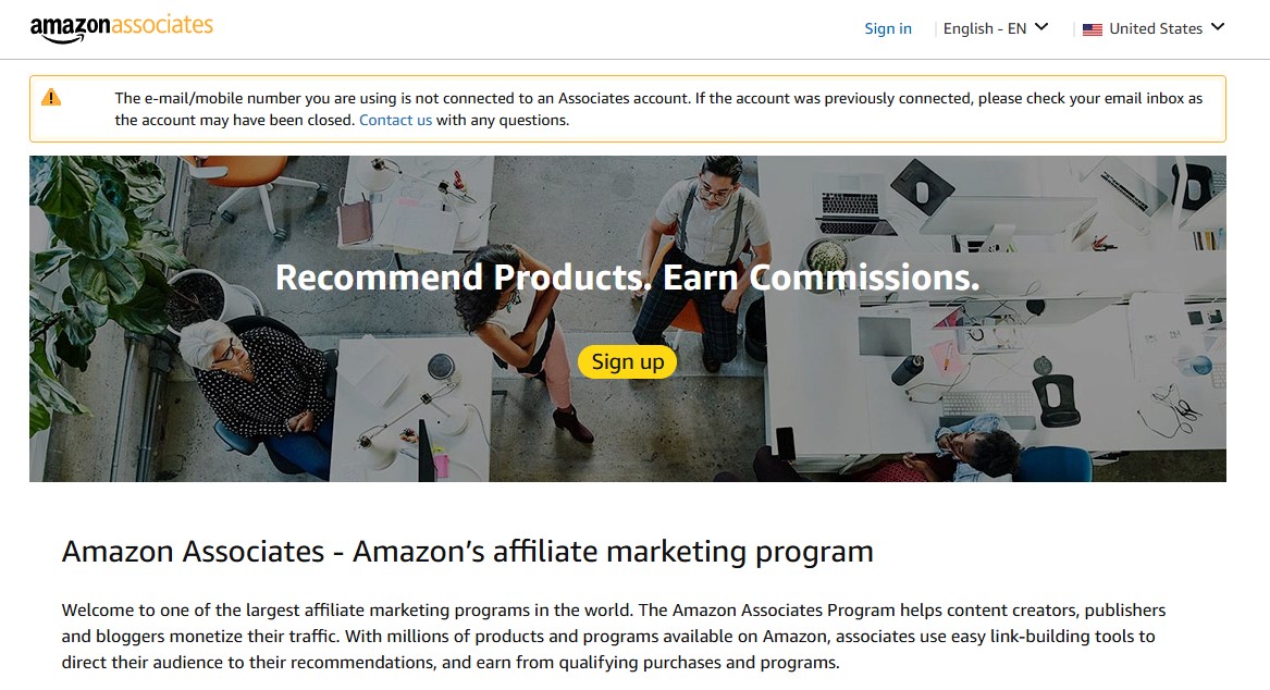Amazon Associates affiliate program