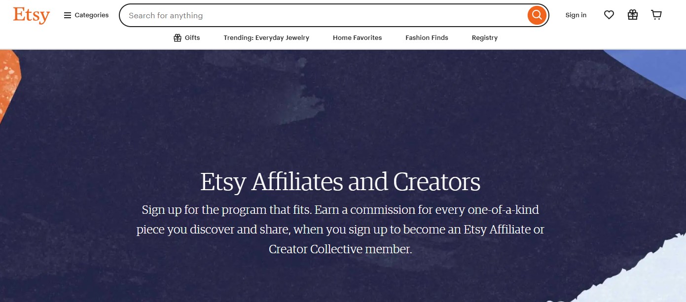 Etsy Affiliate Program