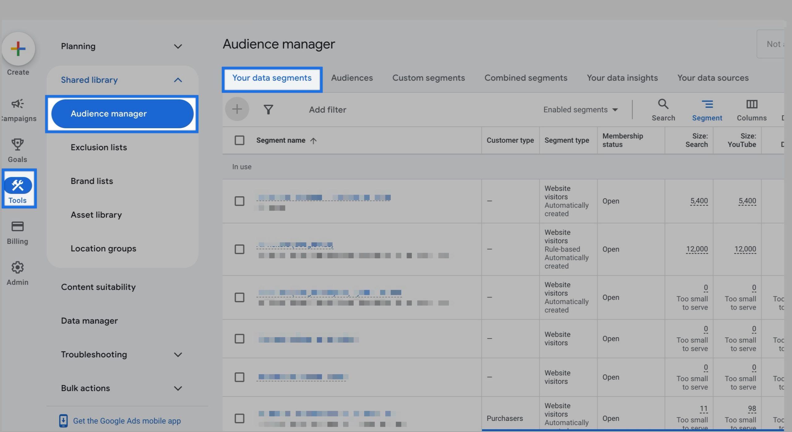 Audience Manager - Google Ads