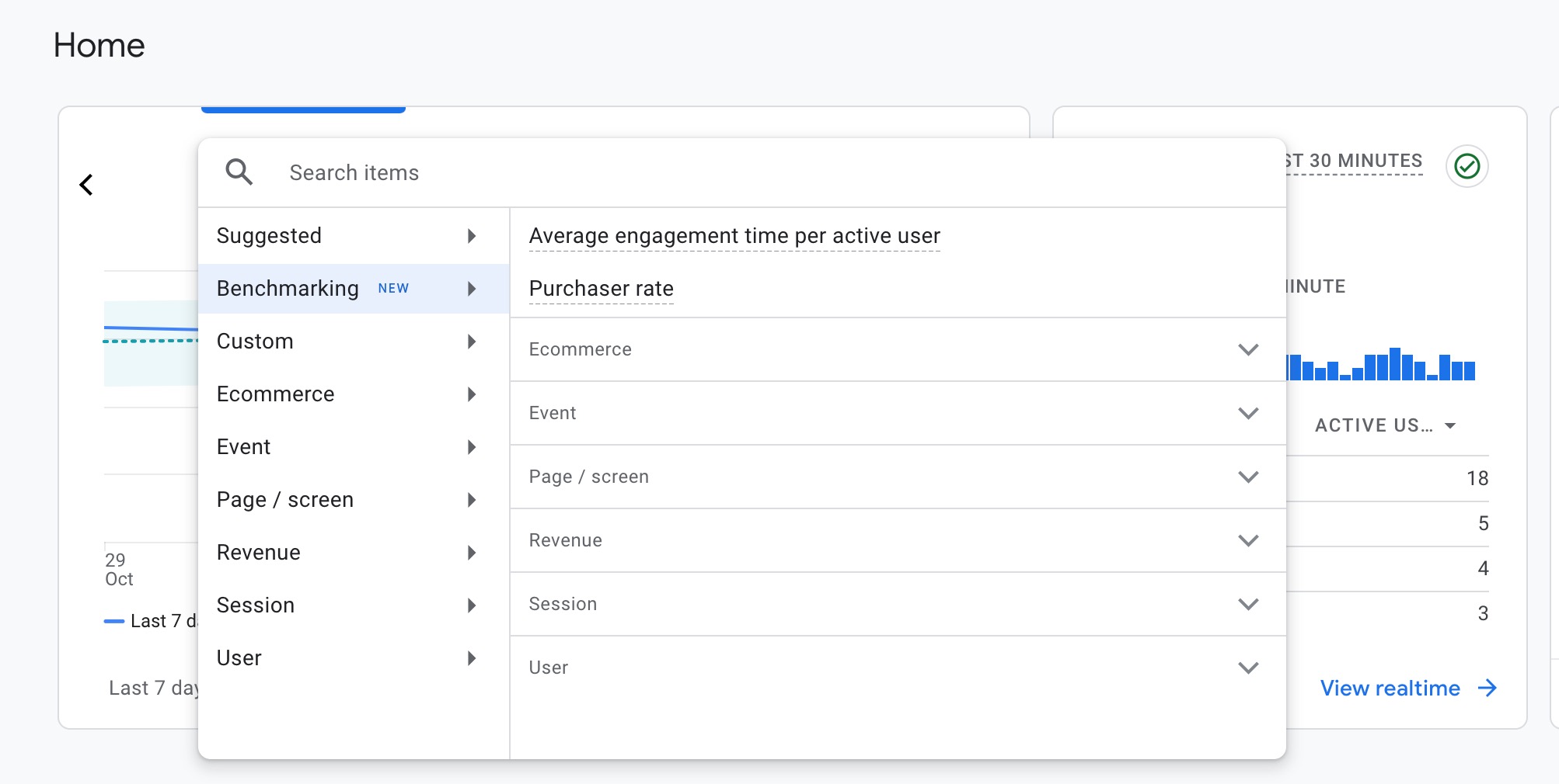 benchmarking metrics in google analytics (ga4)