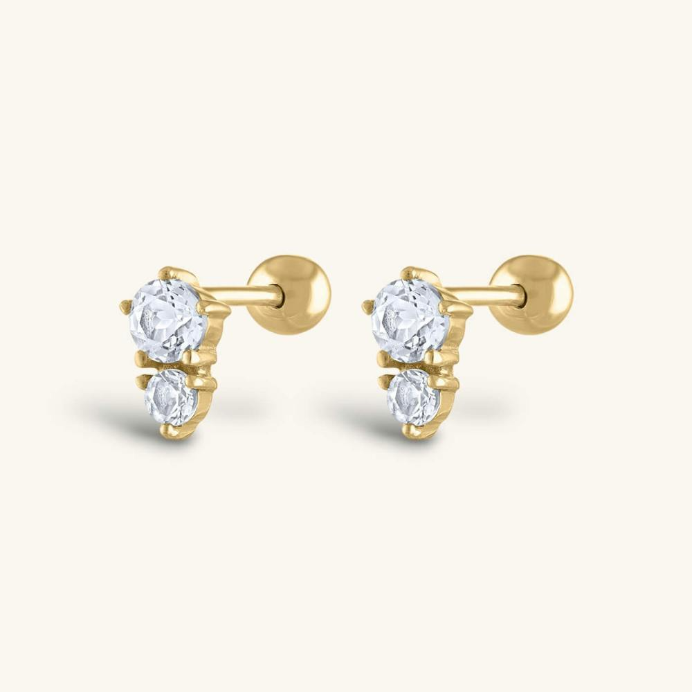 Gaia crystal back earings