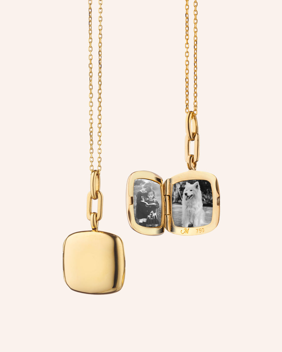 Slim viv gold locket necklace