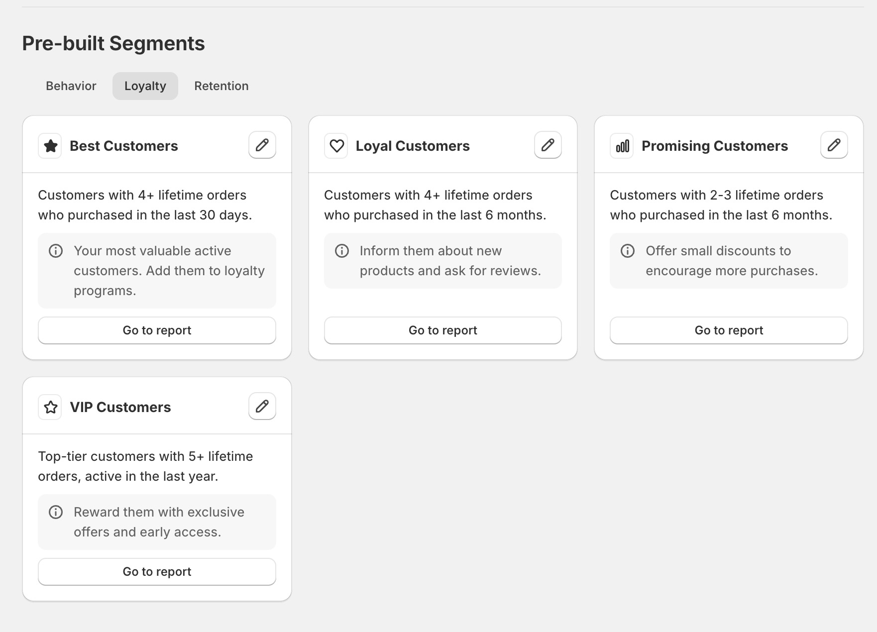 creating loyalty-based customer segments in shopify