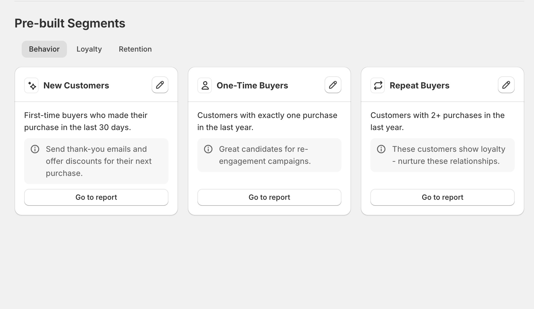 building behaviour-based customer segments in shopify